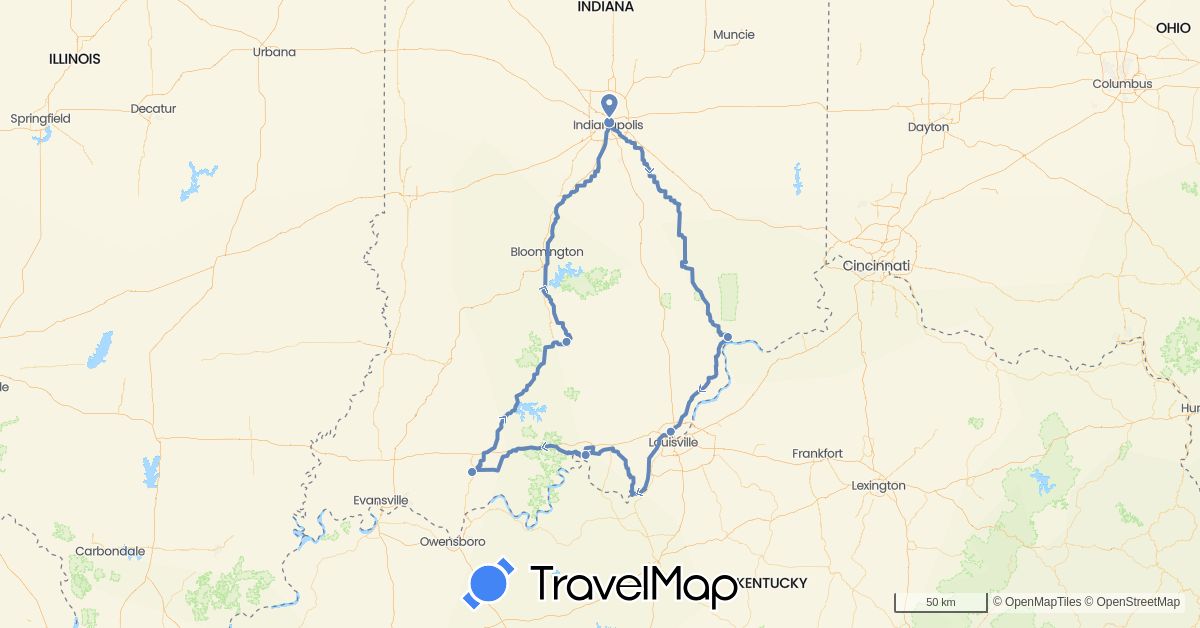 TravelMap itinerary: cycling in United States (North America)